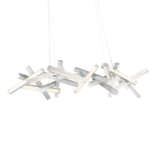 Load image into Gallery viewer, Chaos Linear LED Chandelier in Detail.
