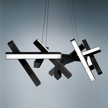 Load image into Gallery viewer, Chaos Linear LED Chandelier in Detail.
