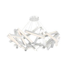 Load image into Gallery viewer, Chaos Round LED Chandelier in 32-Light/Brushed Aluminum.
