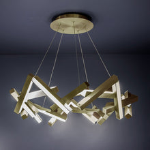 Load image into Gallery viewer, Chaos Round LED Chandelier in Detail.
