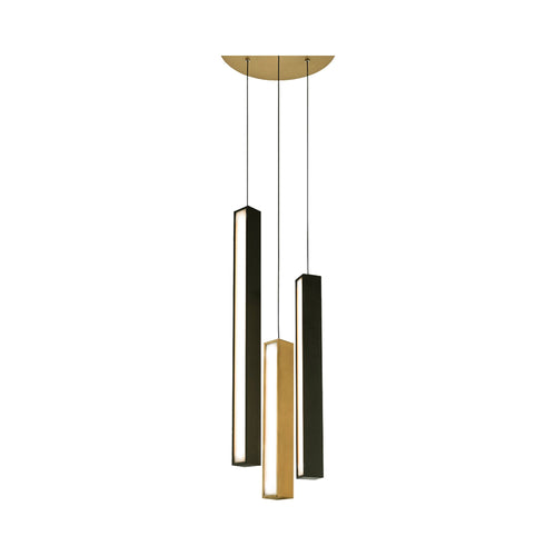 Chaos LED Chandelier in Black and Gold.