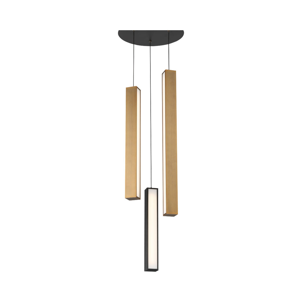 Chaos LED Chandelier in 3-Light/Black.