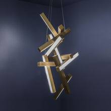 Load image into Gallery viewer, Chaos Vertical LED Chandelier in Detail.
