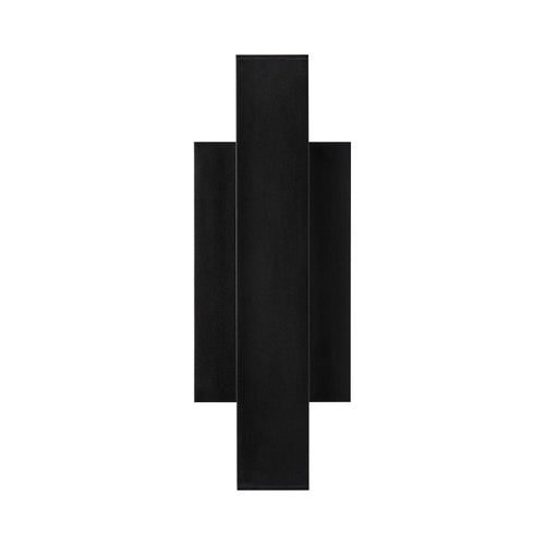 Chara Square Outdoor LED Wall Light in Black.
