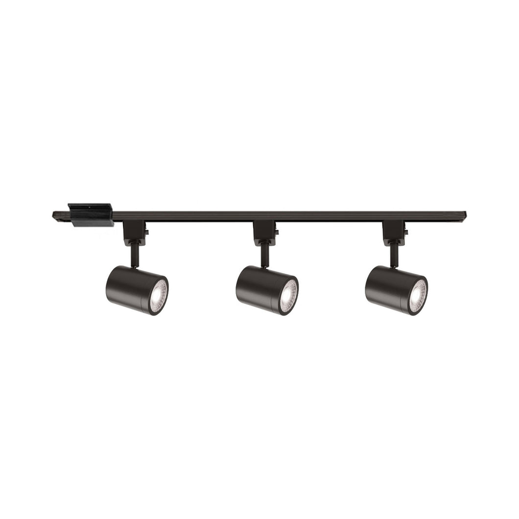 Charge 3-Light LED Track Light Kit in Black.