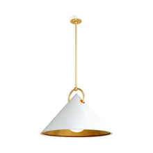 Load image into Gallery viewer, Charm Pendant Light in White/Gold Leaf/Large.
