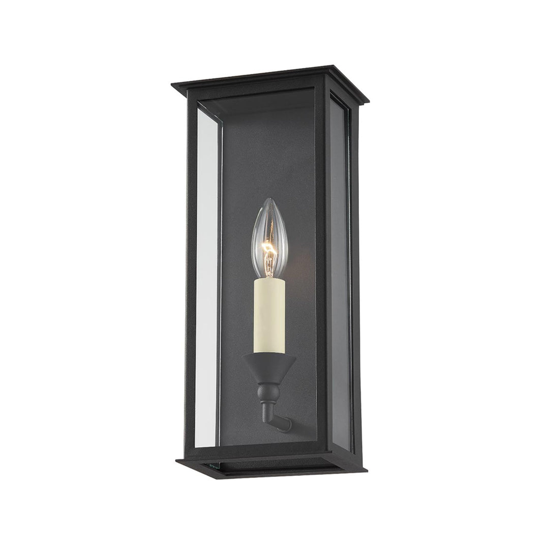 Chauncey Outdoor Wall Light in Textured Black (1-Light).