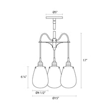 Load image into Gallery viewer, Chelsea Multi Light Pendant Light - line drawing.
