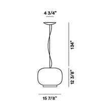 Load image into Gallery viewer, Chouchin 1 LED Pendant Light - line drawing.
