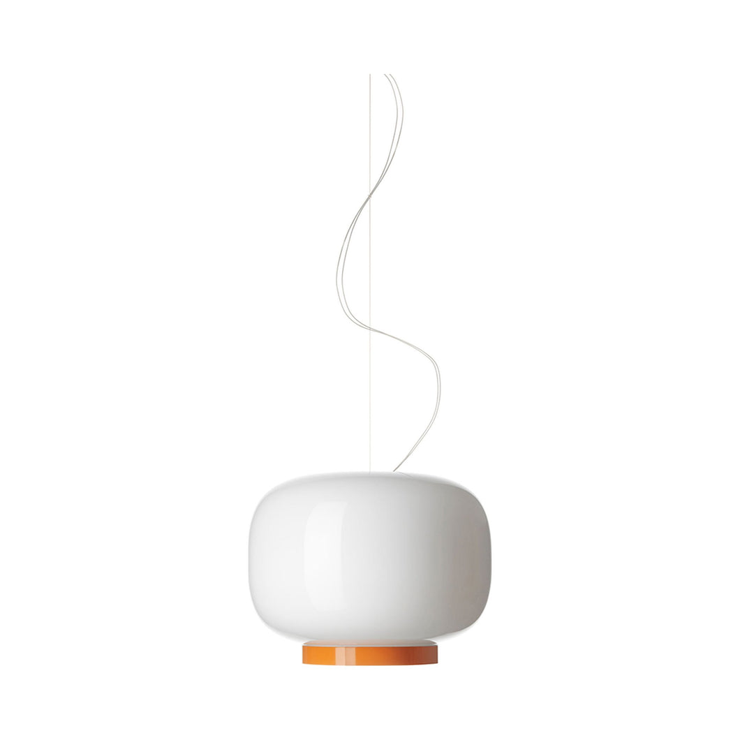 Chouchin Reverse 1 LED Pendant Light in White/Orange.