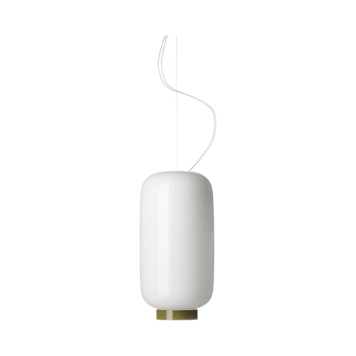 Chouchin Reverse 2 LED Pendant Light in Green and White.