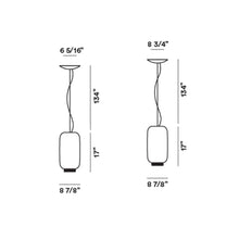 Load image into Gallery viewer, Chouchin Reverse 2 LED Pendant Light - line drawing.
