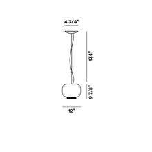 Load image into Gallery viewer, Chouchin Reverse 3 LED Pendant Light - line drawing.
