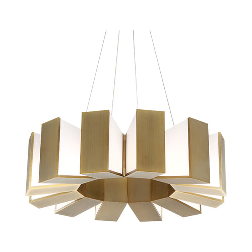 Chronos LED Pendant Light in Brass.