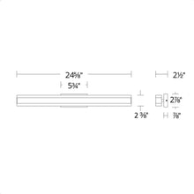 Load image into Gallery viewer, Cinch LED Bath Bar - line drawing.
