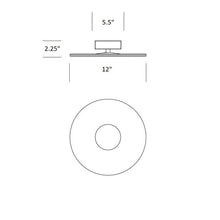 Load image into Gallery viewer, Circa LED Flush Mount Ceiling Light - line drawing.
