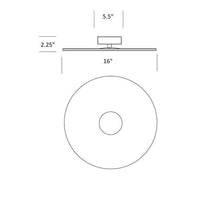 Load image into Gallery viewer, Circa LED Flush Mount Ceiling Light - line drawing.
