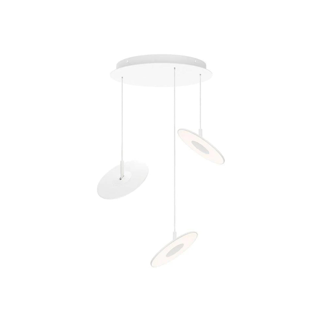 Circa LED Multi-Light Pendant Light in White (Small/3-Light).