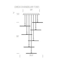Load image into Gallery viewer, Circa LED Multi-Light Pendant Light - line drawing.
