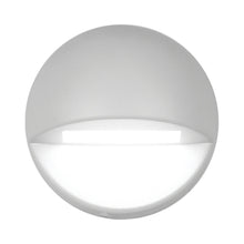 Load image into Gallery viewer, Circle LED Deck and Patio Light in White on Aluminum.
