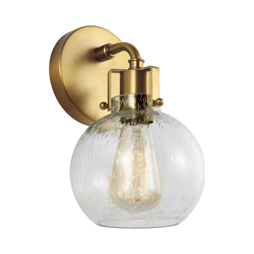 Clara Bath Wall Light in Brass and Clear.