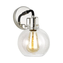 Load image into Gallery viewer, Clara Bath Wall Light in Polished Nickel/Textured Black.

