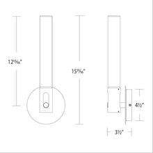 Load image into Gallery viewer, Clare LED Bath Wall Light - line drawing.
