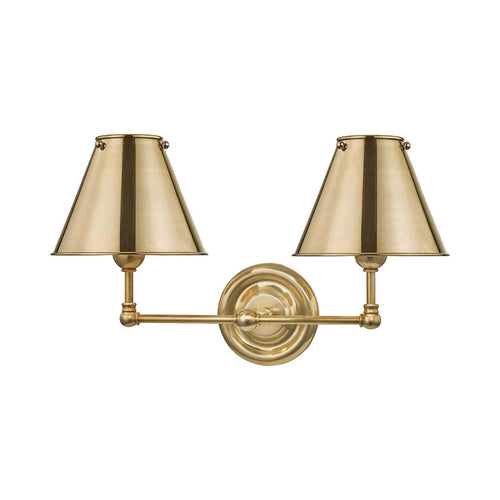 Classic No.1 Wall Light in Aged Brass.