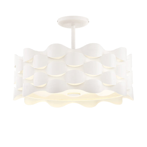 Coastal Current LED Semi-Flush Mount Ceiling Light in White.