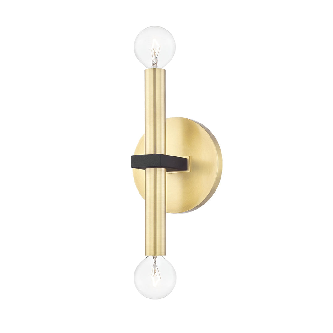 Colette Wall Light in Aged Brass / Black.