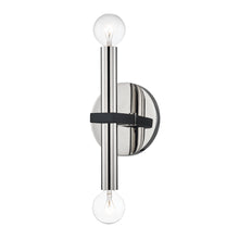 Load image into Gallery viewer, Colette Wall Light in Polished Nickel / Black.
