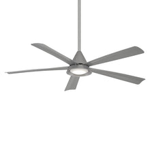 Load image into Gallery viewer, Cone LED Outdoor Ceiling Fan in Silver.
