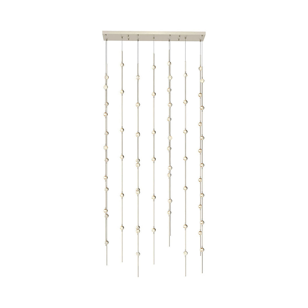 Constellation® Andromeda Rectangle LED Pendant Light in Clear/Satin Nickel.