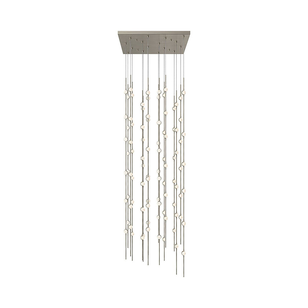 Constellation® Andromeda Square LED Pendant Light in Clear/Satin Nickel.