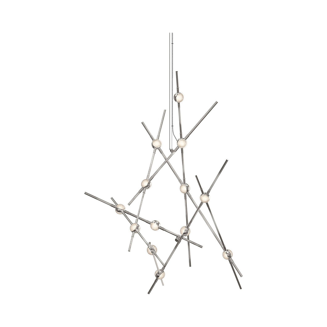 Constellation® Aquila Minor LED Pendant Light in Satin Nickel/Clear.