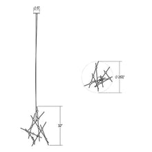 Load image into Gallery viewer, Constellation® Aquila Minor LED Pendant Light - line drawing.
