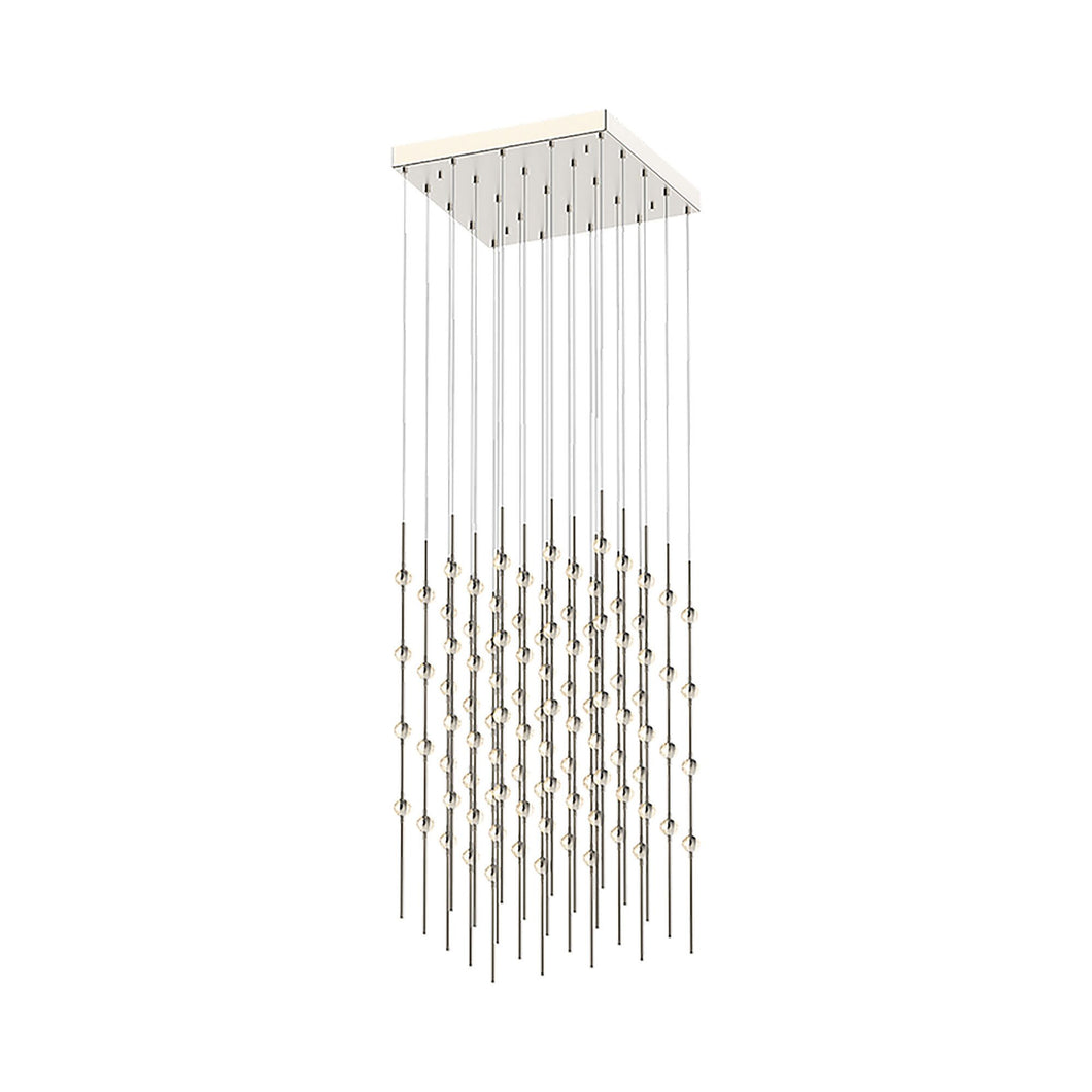Constellation® Cosmic Cube LED Pendant Light in Satin Nickel/Clear (100-Light).