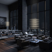 Load image into Gallery viewer, Constellation® Cosmic Cube LED Pendant Light in living room.
