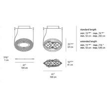 Load image into Gallery viewer, Copernico LED Suspension Light - line drawing.
