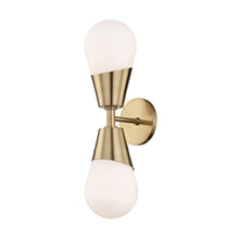 Load image into Gallery viewer, Cora Wall Light in Aged Brass/2-Light.
