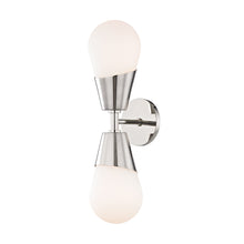 Load image into Gallery viewer, Cora Wall Light in Polished Nickel/2-Light.
