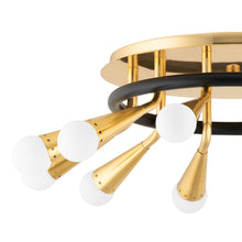 Load image into Gallery viewer, Aries Semi Flush Mount Ceiling Light in Detail.
