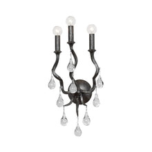 Load image into Gallery viewer, Aveline Wall Light in Black Silver Leaf.

