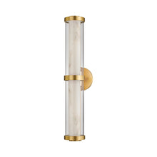 Load image into Gallery viewer, Caterina LED Vanity Wall Light in Vintage Brass.

