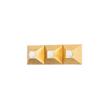 Load image into Gallery viewer, Max Bath Vanity Light in Vintage Gold Leaf (3-Light).
