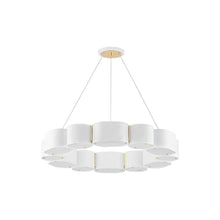 Load image into Gallery viewer, Opal Chandelier in Soft White/Vintage Brass (12-Light).
