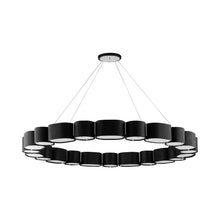 Load image into Gallery viewer, Opal Chandelier in Soft Black/Stainless Steel (22-Light).
