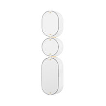 Load image into Gallery viewer, Opal Wall Light in Soft White/Vintage Brass.
