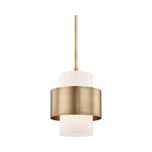 Load image into Gallery viewer, Corinth Pendant Light in Aged Brass.
