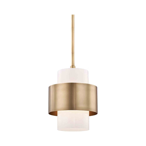 Corinth Pendant Light in Aged Brass.